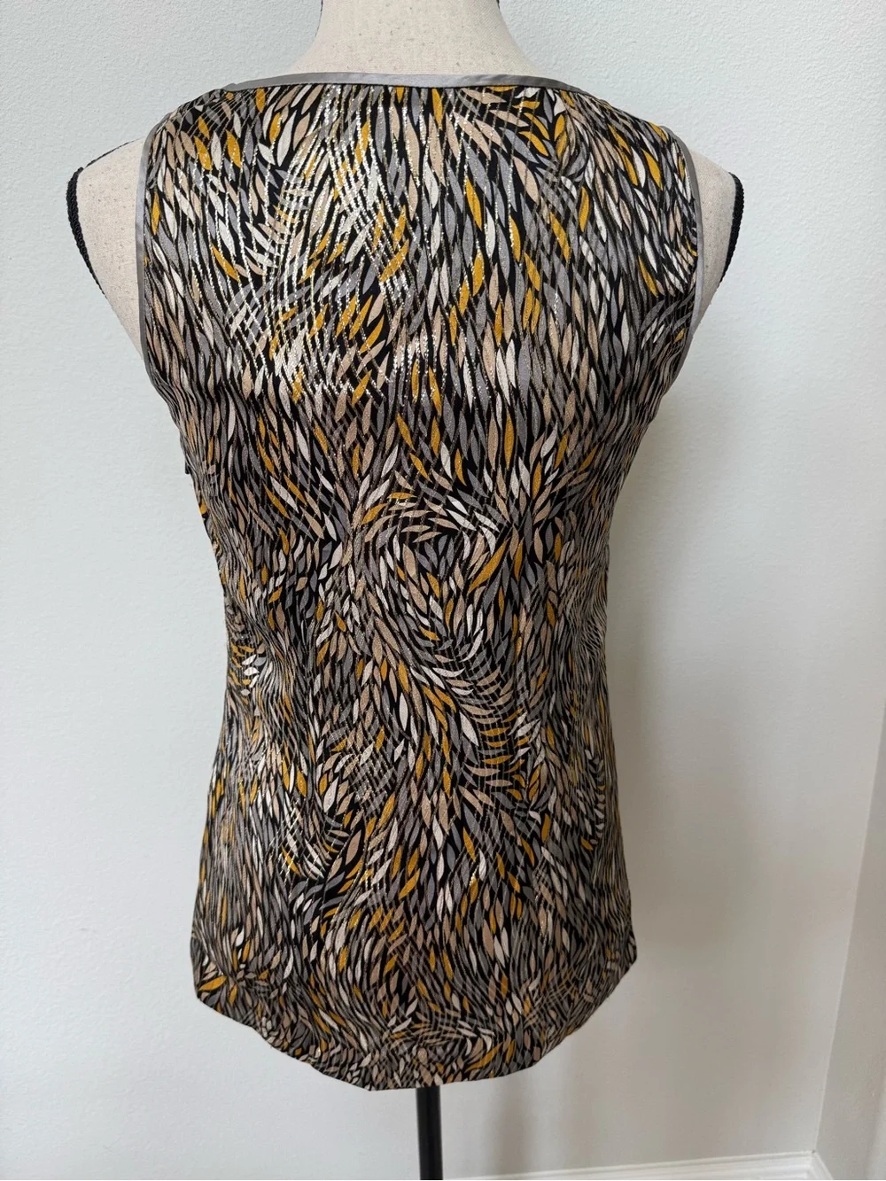 Tory Burch Shimmering Silk Blend Sleeveless Blouse